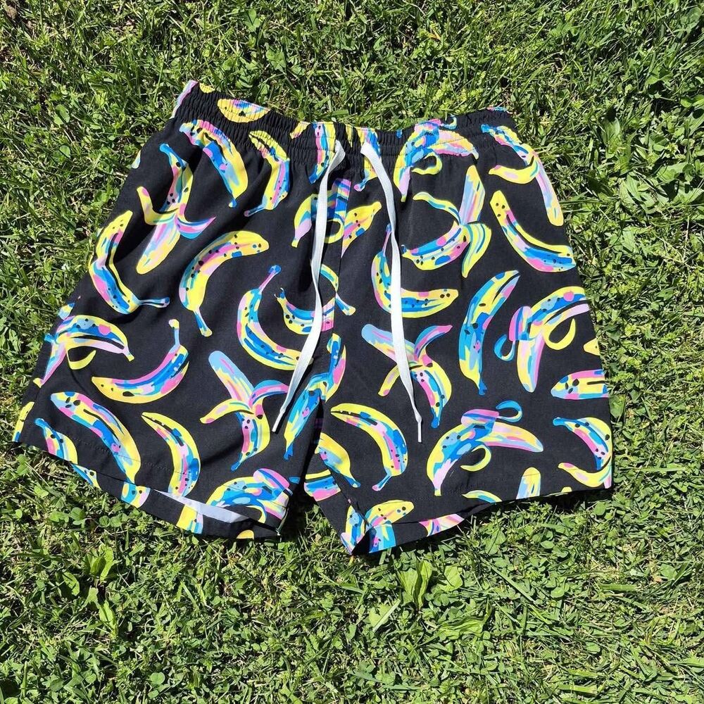 Chubbies Black Banana Print Swim Board Shorts